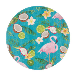 Rosa Flamingos: tropisches nahtloses Muster Schneidebrett