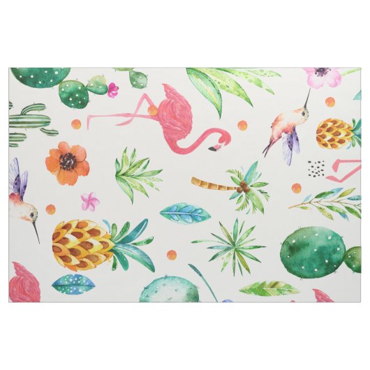 Rosa Flamingos tropisches, nahtloses Muster Stoff (Fat Quarter (45,7 x 55,9 cm))