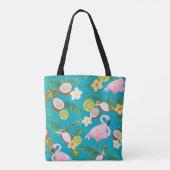 Rosa Flamingos: tropisches nahtloses Muster Tasche (Rückseite)
