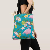 Rosa Flamingos: tropisches nahtloses Muster Tasche (Von Nahem)
