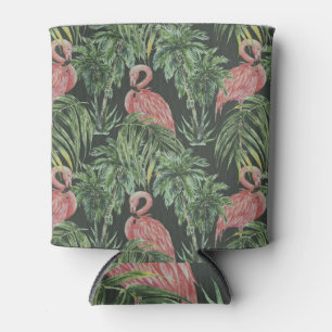 Rosa Flamingos, tropisches Vintage-Muster. Dosenkühler