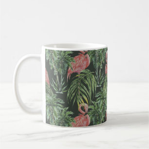 Rosa Flamingos, tropisches Vintage-Muster. Kaffeetasse