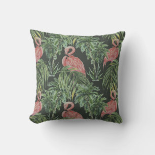 Rosa Flamingos, tropisches Vintage-Muster. Kissen