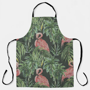 Rosa Flamingos, tropisches Vintage-Muster. Schürze