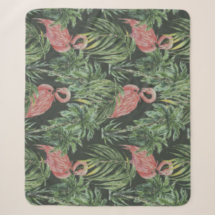 Rosa Flamingos, tropisches Vintage-Muster. Sherpadecke
