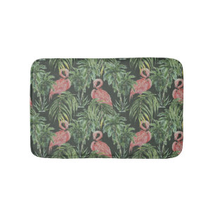 Rosa Flamingos, tropisches Vintages Muster. Badematte