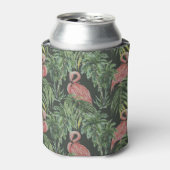 Rosa Flamingos, tropisches Vintages Muster. Dosenkühler (Kanne Vorderseite)