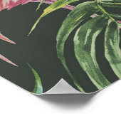 Rosa Flamingos, tropisches Vintages Muster. Poster (Ecke)