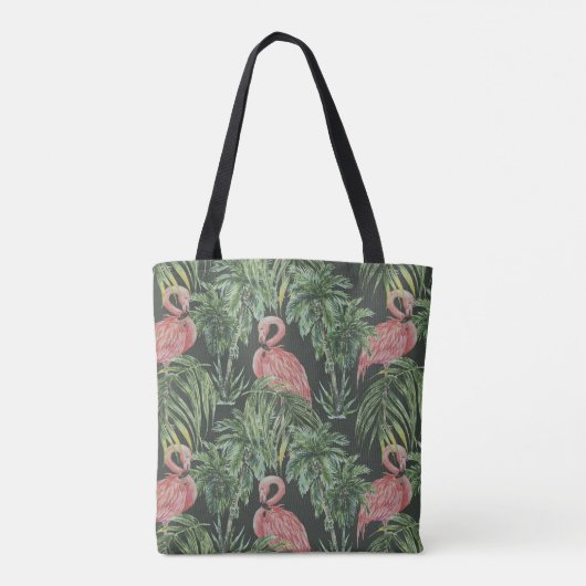 Rosa Flamingos, tropisches Vintages Muster. Tasche (Rückseite)