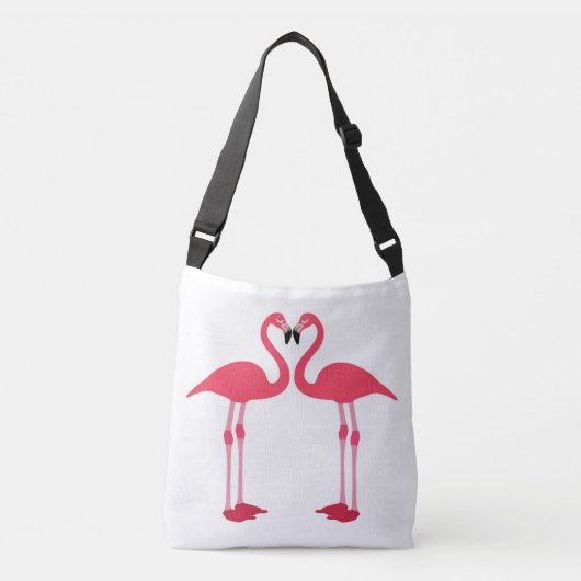 Rosa Flamingos Übertasche Tragetaschen Mit Langen Trägern (Vorderseite)