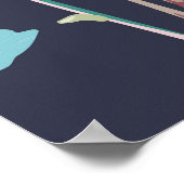 Rosa Flamingos, umgeben von Lotus-Blume und Pro Poster (Ecke)