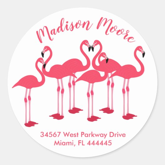 Rosa Flamingos-Umschlag Aufkleber (Vorderseite)