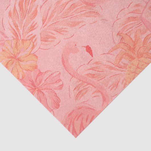 Rosa Flamingos und Ananas Seidenpapier (Detail)