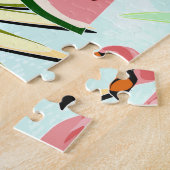 Rosa Flamingos und Früchte. Puzzle (Seite)