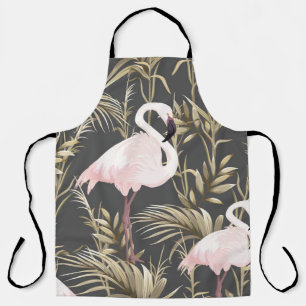 Rosa Flamingos und goldene Pflanze nahtlos Schürze