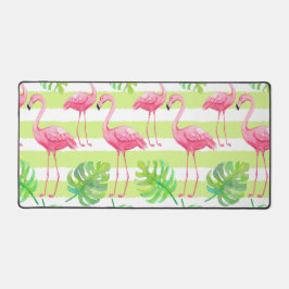 ROSA FLAMINGOS UND GRÜNE TROPISCHE BLÄTTER SCHREIBTISCHUNTERLAGE