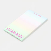 Rosa Flamingos und Kalligraphie in Pastelltönen Post-it Klebezettel (angewinkelt)