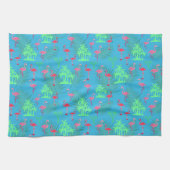 Rosa Flamingos und Palmen Geschirrtuch (Horizontal)