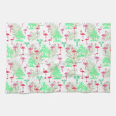 Rosa Flamingos und Palmen Geschirrtuch (Horizontal)