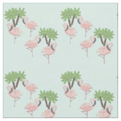 Rosa Flamingos und Palmen Stoff (Nahaufnahme)