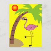 Rosa Flamingos und Palmenbaumgeschenke Postkarte (Vorderseite)