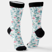 Rosa Flamingos und tropische Blume Socken (Gewinkelt)