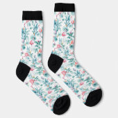 Rosa Flamingos und tropische Blume Socken (Rechts)