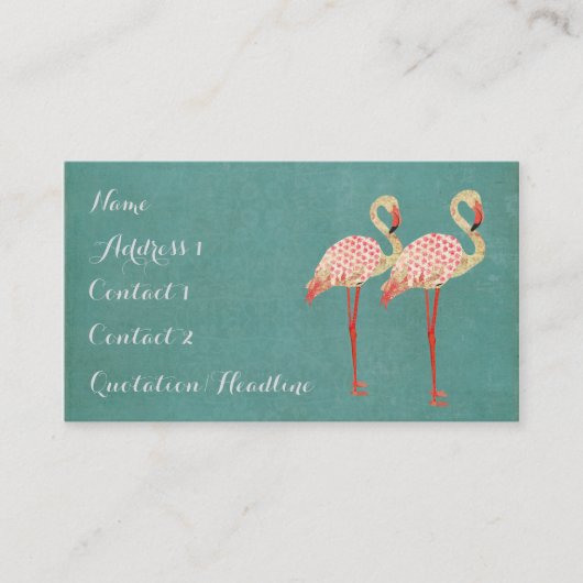 Rosa Flamingos Visitenkarte (Vorderseite)