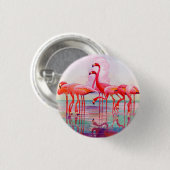 Rosa Flamingos von Francis Lee Jaques Button (Vorne & Hinten)