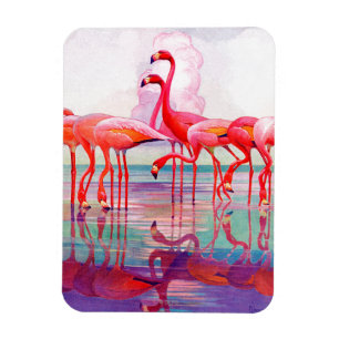 Rosa Flamingos von Francis Lee Jaques Magnet