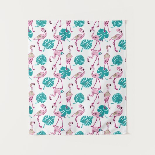 Rosa Flamingos Wandteppich (Vorderseite)