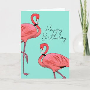 Rosa Flamingos warme Geburtstagswünsche Feiertagskarte