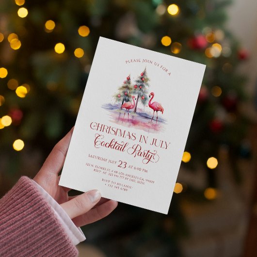 Rosa Flamingos Weihnachten Im Juli Cocktail Party Einladung