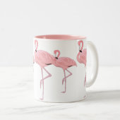 Rosa Flamingos Zweifarbige Tasse (VorderseiteRechts)