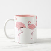 Rosa Flamingos Zweifarbige Tasse (Links)