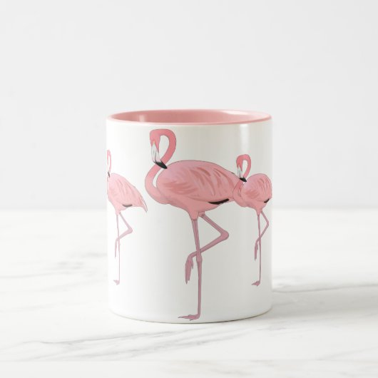 Rosa Flamingos Zweifarbige Tasse (Mittel)
