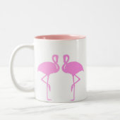 Rosa Flamingos Zweifarbige Tasse (Links)