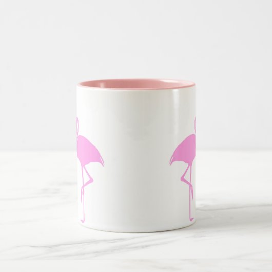 Rosa Flamingos Zweifarbige Tasse (Mittel)