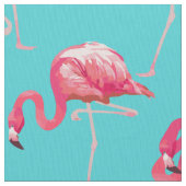Rosa Flamingovögel auf Türkishintergrund Stoff (Nahaufnahme)