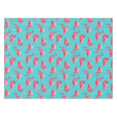 Rosa Flamingovögel auf Türkishintergrund Tischdecke (Vorderseite (Horizontal))