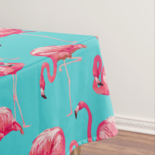 Rosa Flamingovögel auf Türkishintergrund Tischdecke