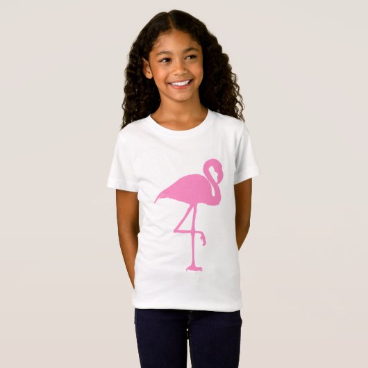 Rosa Flamingovogel-Silhouetteillustration T-Shirt (Vorne ganz)