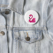 Rosa Flamingovogel Wasserfarbe mädchenhaft chic tr Button (Beispiel)