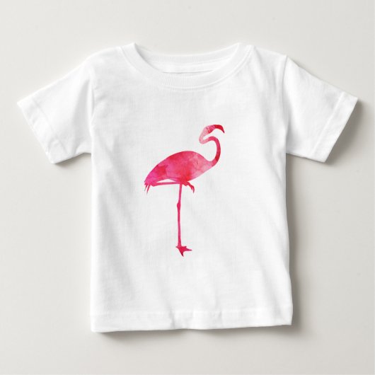Rosa Flamingowatercolor-Silhouette-Florida-Vögel Baby T-shirt (Vorderseite)