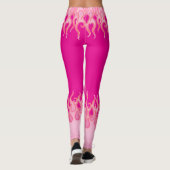 Rosa Flammen, Racing Flammen, Feuer, heiß, frisier Leggings (Rückseite)