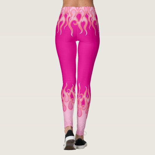 Rosa Flammen, Racing Flammen, Feuer, heiß, frisier Leggings (Rückseite)