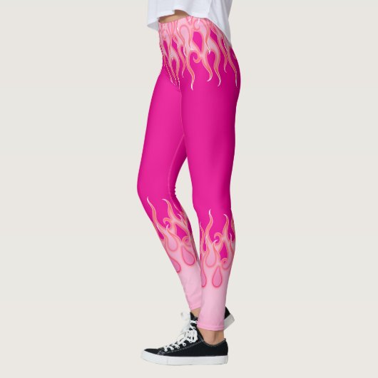 Rosa Flammen, Racing Flammen, Feuer, heiß, frisier Leggings (Links)