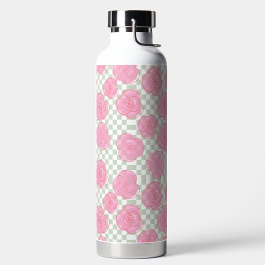 Rosa Flasche (links)