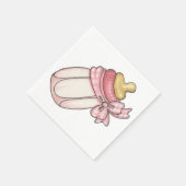 Rosa Flasche Serviette (Ecke)