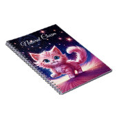 Rosa, flauschig niedliche Katzenaugen Notizblock (Rechte Seite)